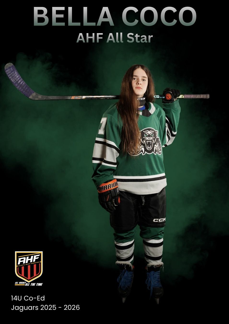 Bella Coco, AHF All-Star portrait in Jaguars jersey